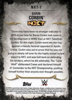 2016 Topps WWE Undisputed - NXT Prospects #NXT-7 Baron Corbin Back