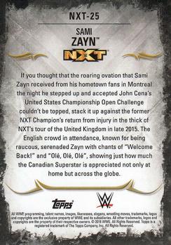 2016 Topps WWE Undisputed - NXT Prospects #NXT-25 Sami Zayn Back