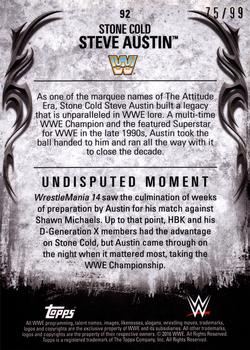 2016 Topps WWE Undisputed - Bronze #92 Steve Austin Back