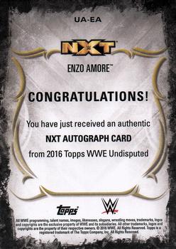 2016 Topps WWE Undisputed - Autographs #UA-EA Enzo Amore Back