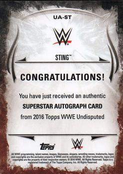 2016 Topps WWE Undisputed - Autographs #UA-ST Sting Back