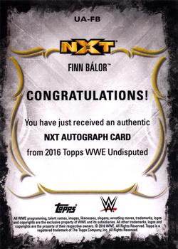 2016 Topps WWE Undisputed - Autographs Blue #UA-FB Finn Bálor Back