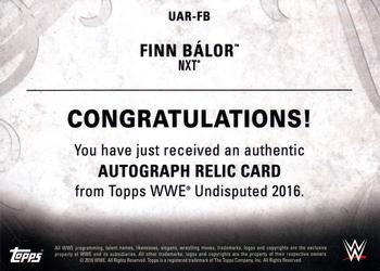 2016 Topps WWE Undisputed - Autographed Relic Blue #UAR-FB Finn Bálor Back