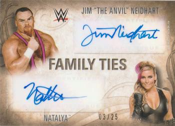 2016 Topps WWE Undisputed - Family Ties Dual Autograph #FTA-NN Jim Neidhart / Natalya Front