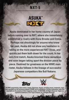 2016 Topps WWE Undisputed - NXT Prospects Gold #NXT-5 Asuka Back