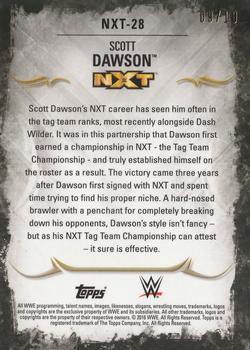 2016 Topps WWE Undisputed - NXT Prospects Gold #NXT-28 Scott Dawson Back