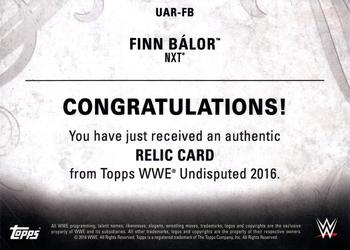 2016 Topps WWE Undisputed - Relic #UAR-FB Finn Bálor Back