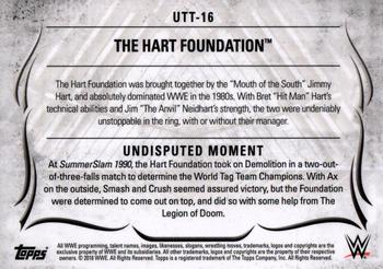 2016 Topps WWE Undisputed - Tag Teams #UTT-16 The Hart Foundation Back