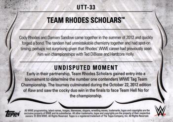 2016 Topps WWE Undisputed - Tag Teams #UTT-33 Team Rhodes Scholars Back