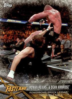 2017 Topps WWE Road To Wrestlemania #28 Roman Reigns / Dean Ambrose Front