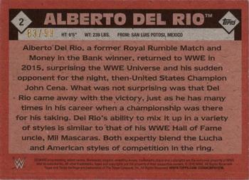 2016 Topps WWE Heritage - Bronze #2 Alberto Del Rio Back