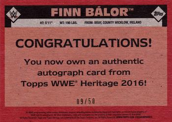 2016 Topps WWE Heritage - Autographs Silver #NNO Finn Bálor Back