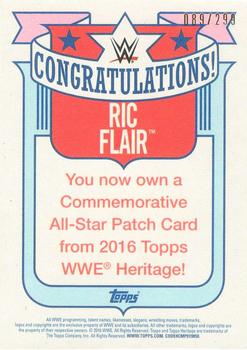 2016 Topps WWE Heritage - Commemorative All-Star Patches #NNO Ric Flair Back