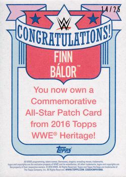 2016 Topps WWE Heritage - Commemorative All-Star Patches Blue #NNO Finn Bálor Back