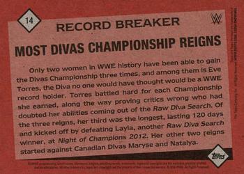 2016 Topps WWE Heritage - Record Breakers #14 Eve Torres Back