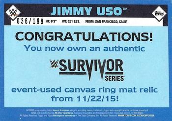 2016 Topps WWE Heritage - Survivor Series 2015 Mat Relic #NNO Jimmy Uso Back