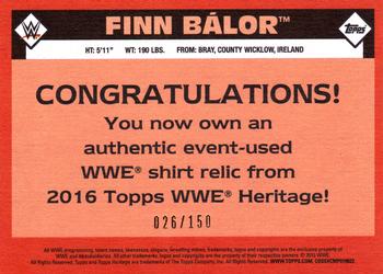 2016 Topps WWE Heritage - Swatch Shirt Relic Bronze #NNO Finn Bálor Back