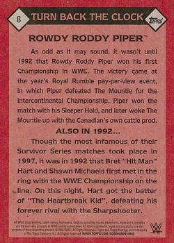 2016 Topps WWE Heritage - Turn Back the Clock #8 Rowdy Roddy Piper Back