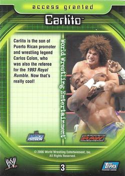 2006 Topps WWE Insider English (UK) #3 Carlito Back