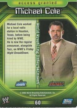 2006 Topps WWE Insider English (UK) #60 Michael Cole Back