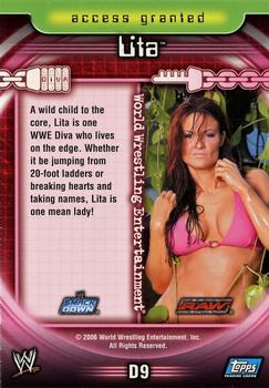 2006 Topps WWE Insider English (UK) - Divas #D9 Lita Back