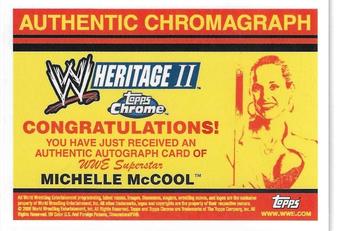 2007 Topps Chrome Heritage II WWE - Authentic Autographs #NNO Michelle McCool Back