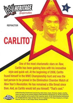 2007 Topps Chrome Heritage II WWE - Refractors #3 Carlito Back