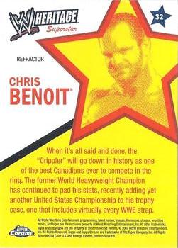 2007 Topps Chrome Heritage II WWE - Refractors #32 Chris Benoit Back