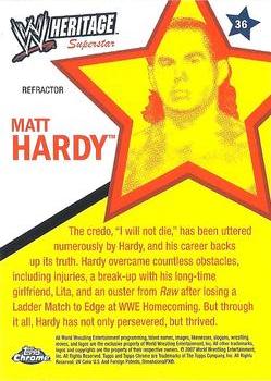 2007 Topps Chrome Heritage II WWE - Refractors #36 Matt Hardy Back