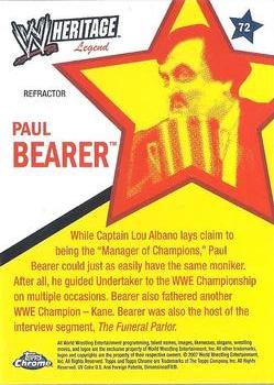 2007 Topps Chrome Heritage II WWE - Refractors #72 Paul Bearer Back