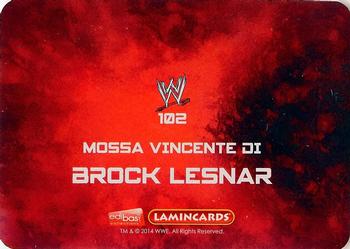 2014 Edibas WWE Lamincards #102 Brock Lesnar Back