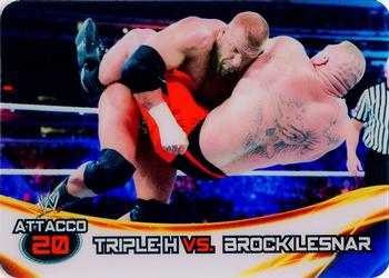 2014 Edibas WWE Lamincards #141 Triple H / Brock Lesnar Front