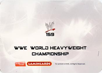 2014 Edibas WWE Lamincards #159 WWE World Heavyweight Championship Belt Back