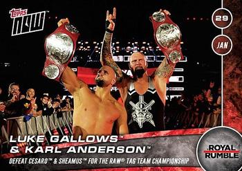 2016 Topps Now WWE #50 Luke Gallows / Karl Anderson Front