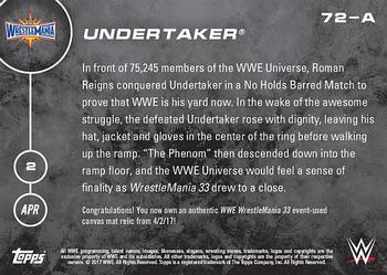 2016 Topps Now WWE #72-A Undertaker Back