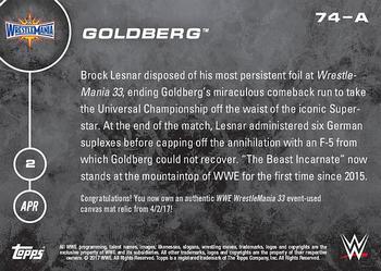 2016 Topps Now WWE #74-A Goldberg Back