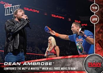 2016 Topps Now WWE #84 Dean Ambrose / The Miz / Maryse Front