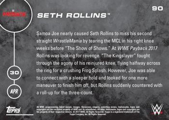2016 Topps Now WWE #90 Seth Rollins Back