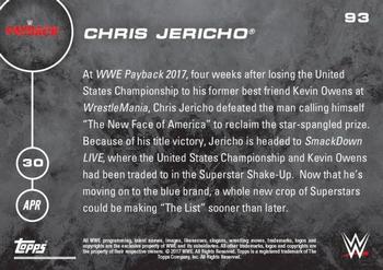 2016 Topps Now WWE #93 Chris Jericho Back