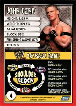 2006 Topps WWE Payback (English Edition) #4 John Cena Back