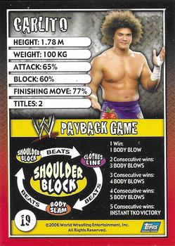 2006 Topps WWE Payback (English Edition) #19 Carlito Back