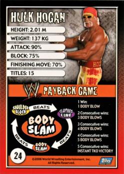 2006 Topps WWE Payback (English Edition) #24 Hulk Hogan Back
