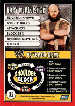 2006 Topps WWE Payback (English Edition) #31 Rory McAllister Back