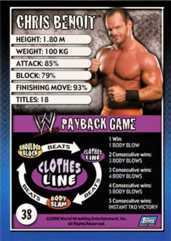 2006 Topps WWE Payback (English Edition) #38 Chris Benoit Back