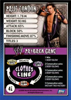 2006 Topps WWE Payback (English Edition) #41 Paul London Back