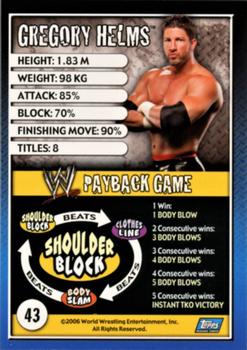 2006 Topps WWE Payback (English Edition) #43 Gregory Helms Back
