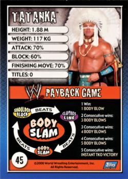 2006 Topps WWE Payback (English Edition) #45 Tatanka Back