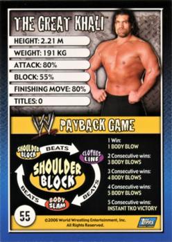 2006 Topps WWE Payback (English Edition) #55 The Great Khali Back