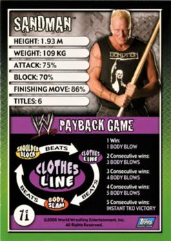 2006 Topps WWE Payback (English Edition) #71 Sandman Back