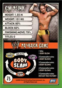 2006 Topps WWE Payback (English Edition) #75 CM Punk Back